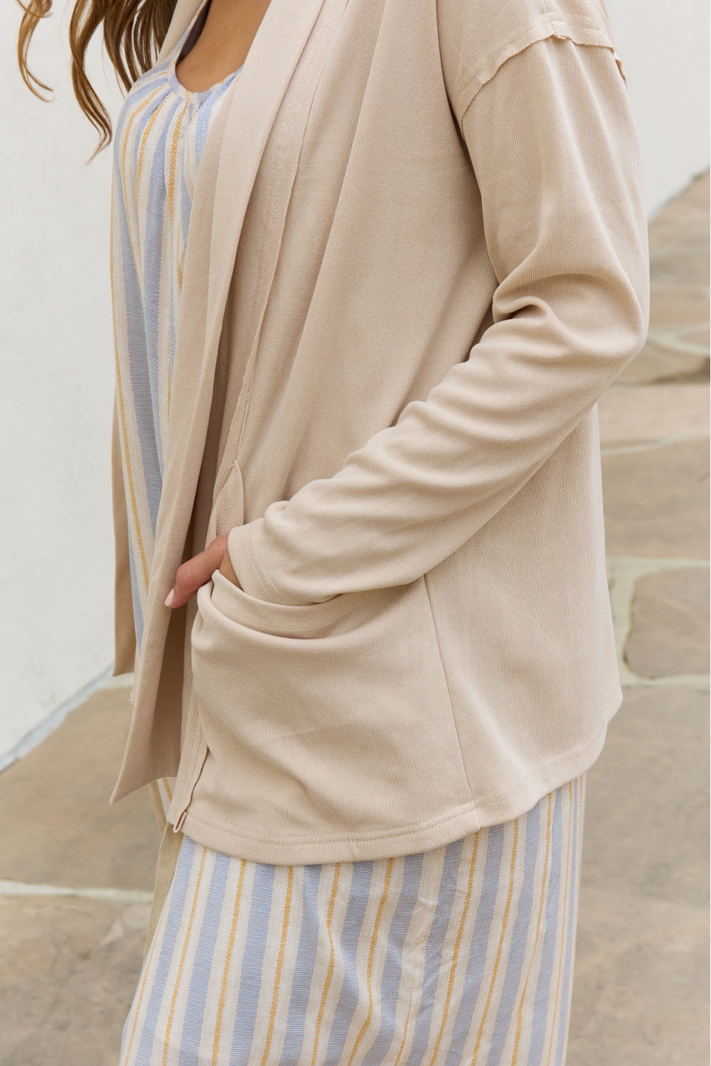 HEYSON Soft Ribbed Open Front Cardigan